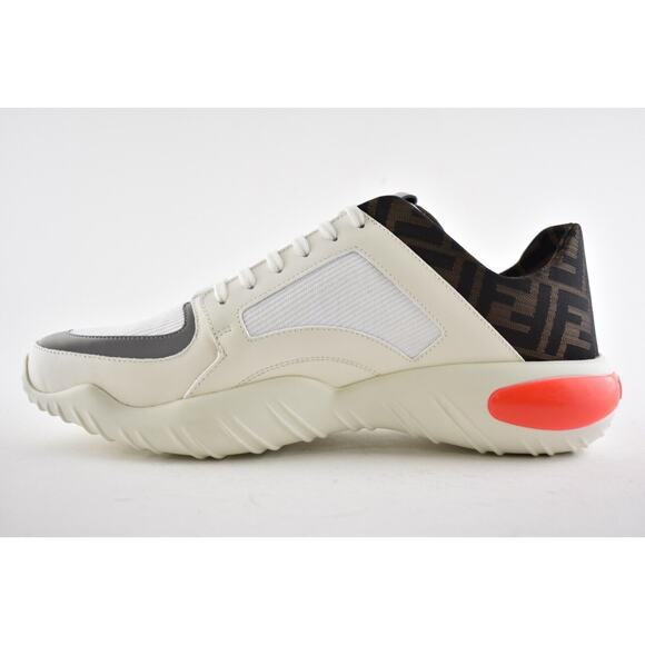 Fendi Mens White FF Technical Fabric Logo Sneaker Flat Trainer UK 8.5 US 9.5 - Picture 8 of 11